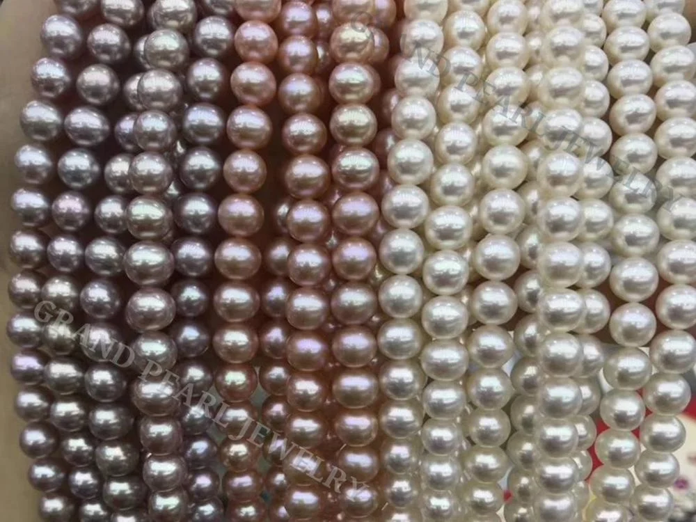 Freshwater Pearl 7-8mm Near Round 3 natural colors