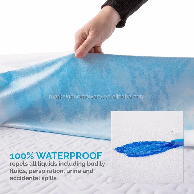 
Waterproof, Dust Mite Proof, Bed Bug Proof, Hypoallergenic Breathable Mattress Protector 