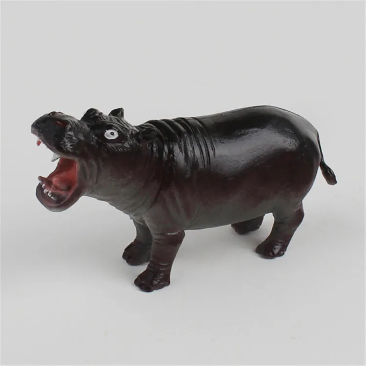 Wholesale Pvc High Simulated Hippo Toys High Quality Exquisite Plastic Small Hippo Animal Figurines Model For Decorative
