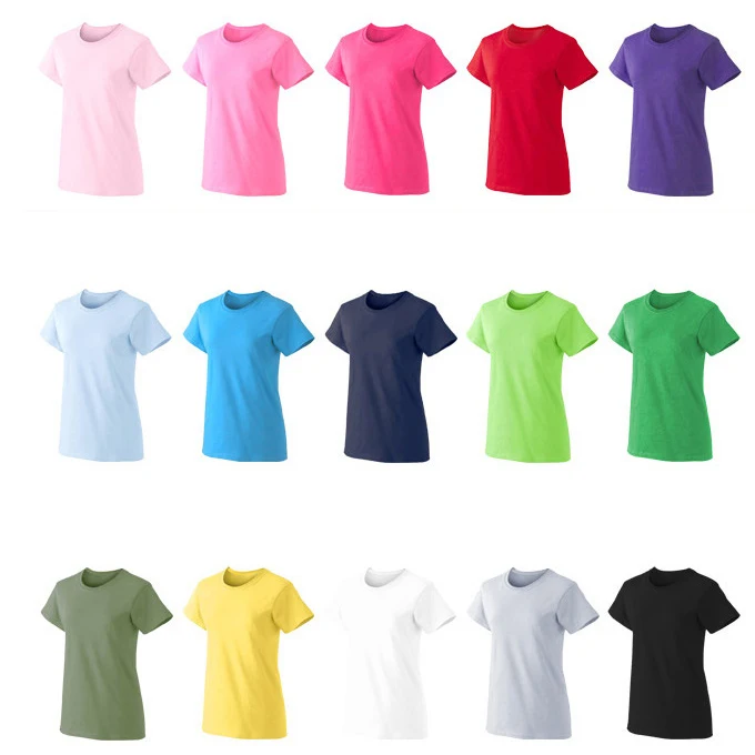
Wholesale Cheap Plain Tee Custom Logo 180G Cotton Print T-shirt in Bulk Women T Shirt 