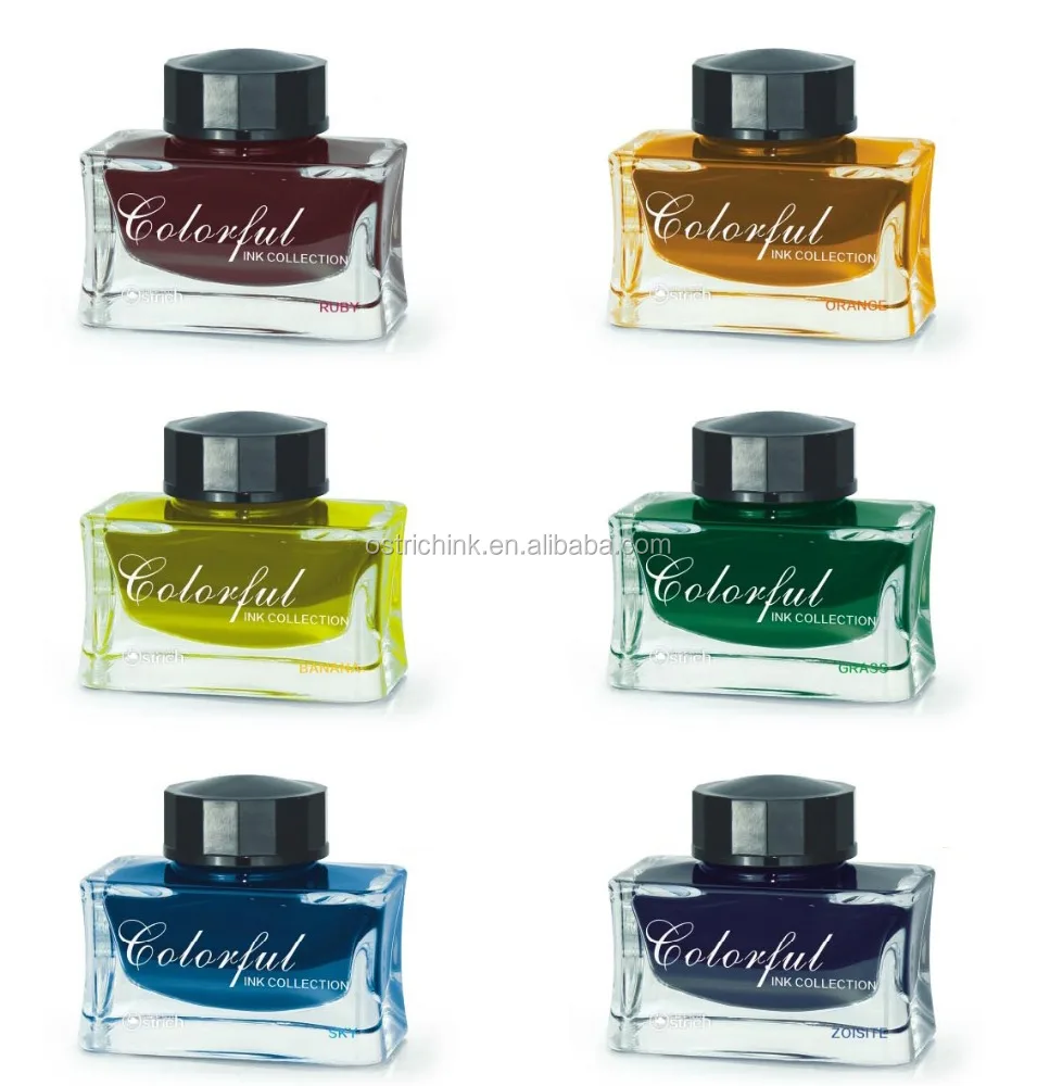 Fountain pen ink, printer ink, drawing ink