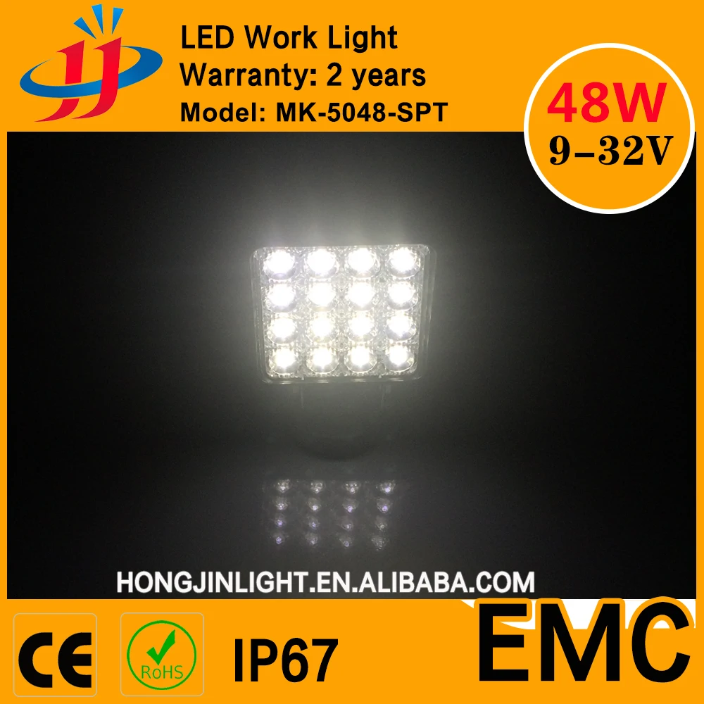 Free shipping China top selling truck led lights Square led light 4x4 offroad 48w led work light