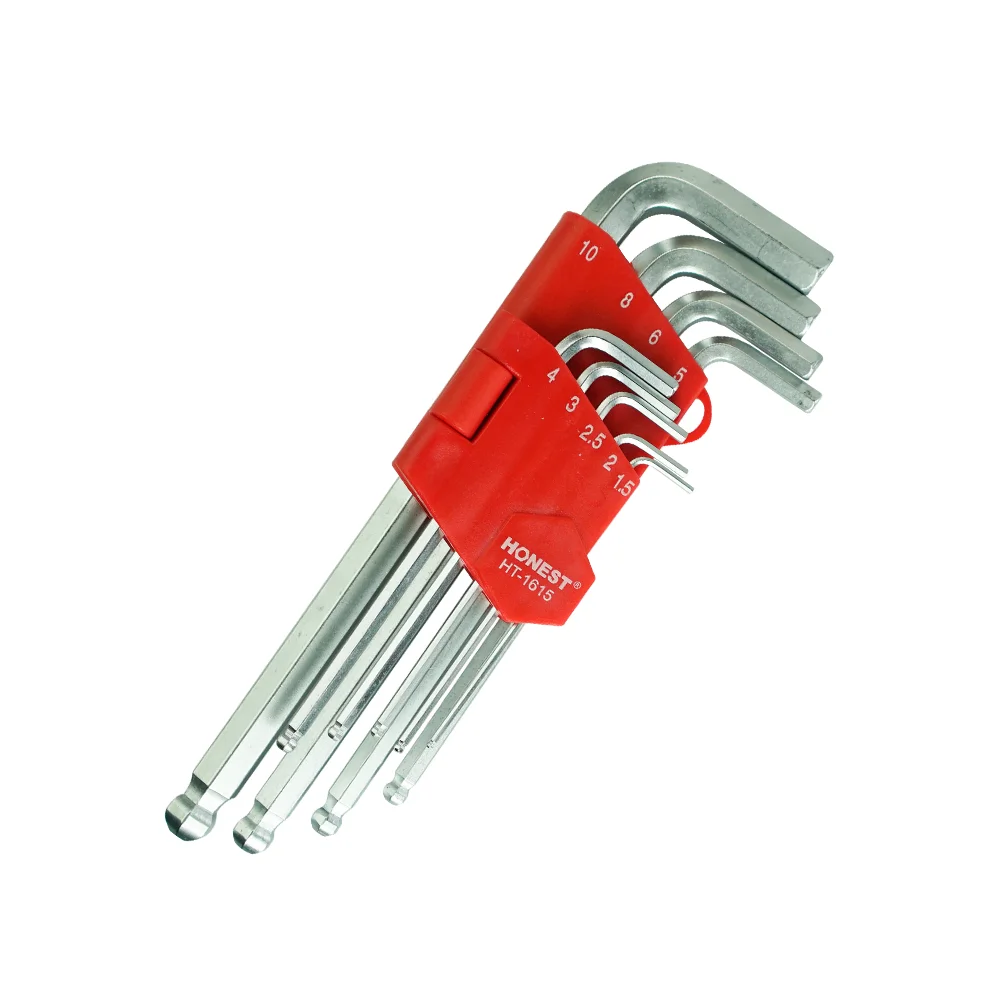 Plated Hand Tool CRV Metric Key 9PC hexagon socket wrenches Ball End hex-keys  Set