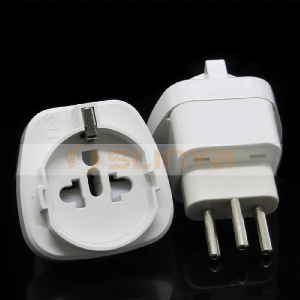 Grounded Universal Travel Plug Adapter Converter for Switzerland Swiss White