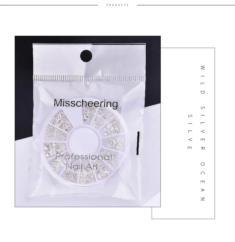 
sea style design 3d rivet nail rhinestone stickers 