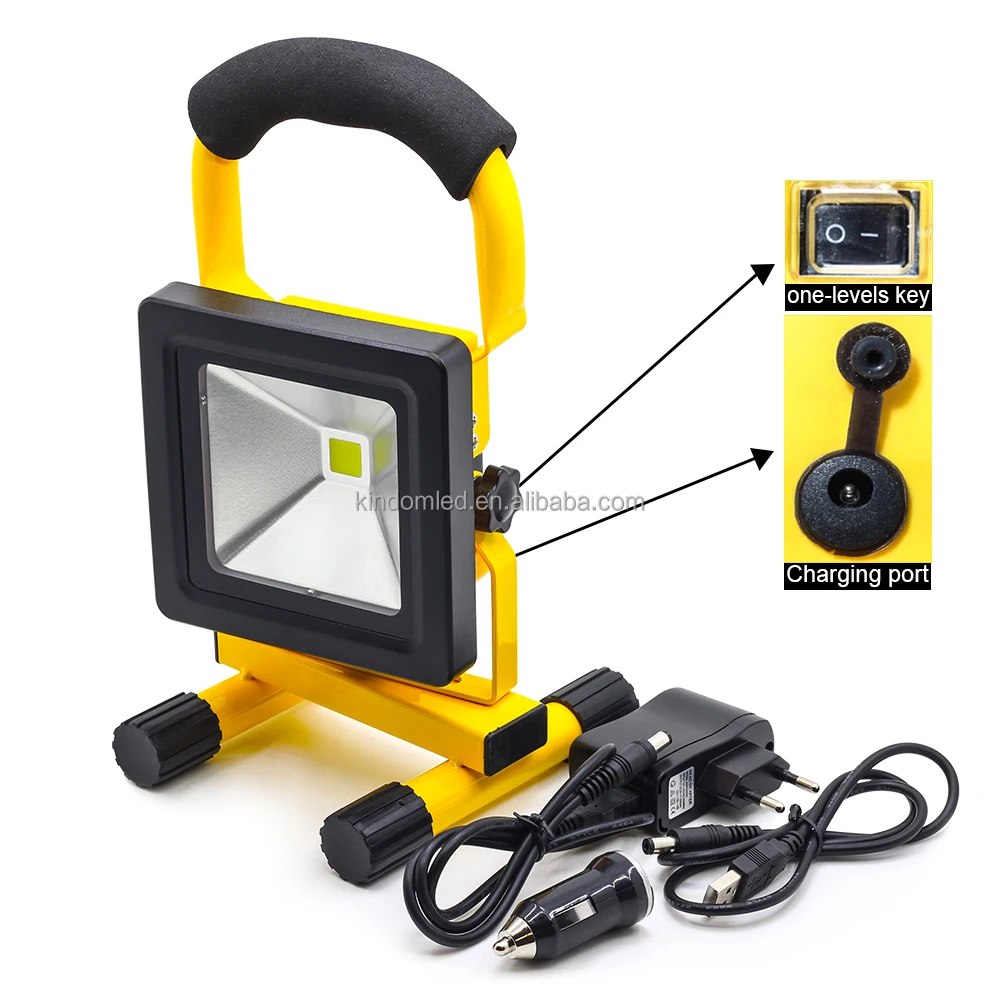 Aluminum portable outdoor led torch light   Battery 6000K 10W rechargeable led work light