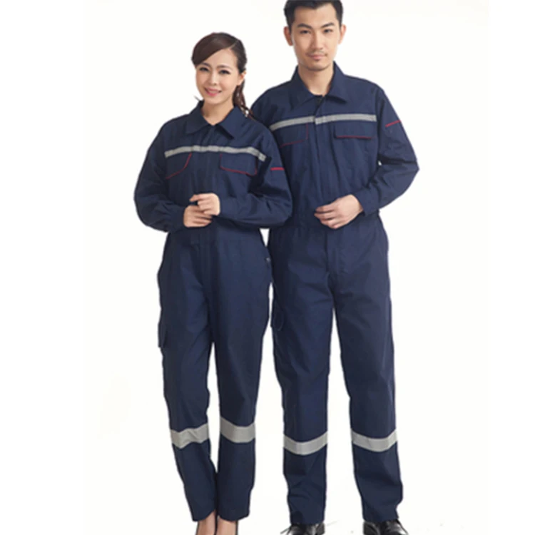 Cheap Wholesale Mechanic Safety Dark Navy Blue Overalls Engineering Working Uniforms For Men and Women