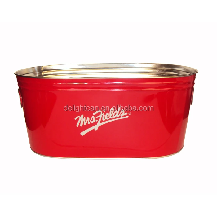 Customized print Ice beer Beverage Tin Bucket metal ice tin bucket for beer