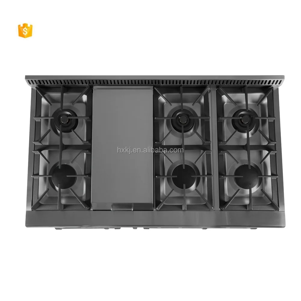 commercial high quality 48 inch 6 burner gas range from china