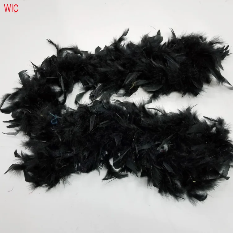 Color Fashionable Factory Price Luohe Selected Prime Colored Boas Celebrate Ostrich Chandelle Feather Boa Dyed Black Tips