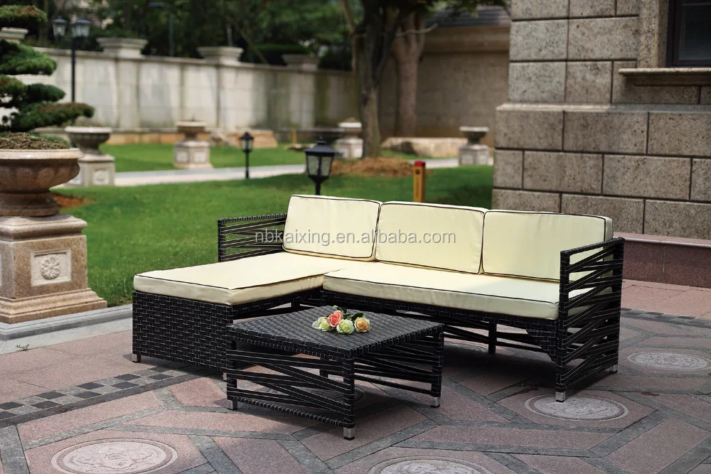 L форма поли ротанга диван беседка