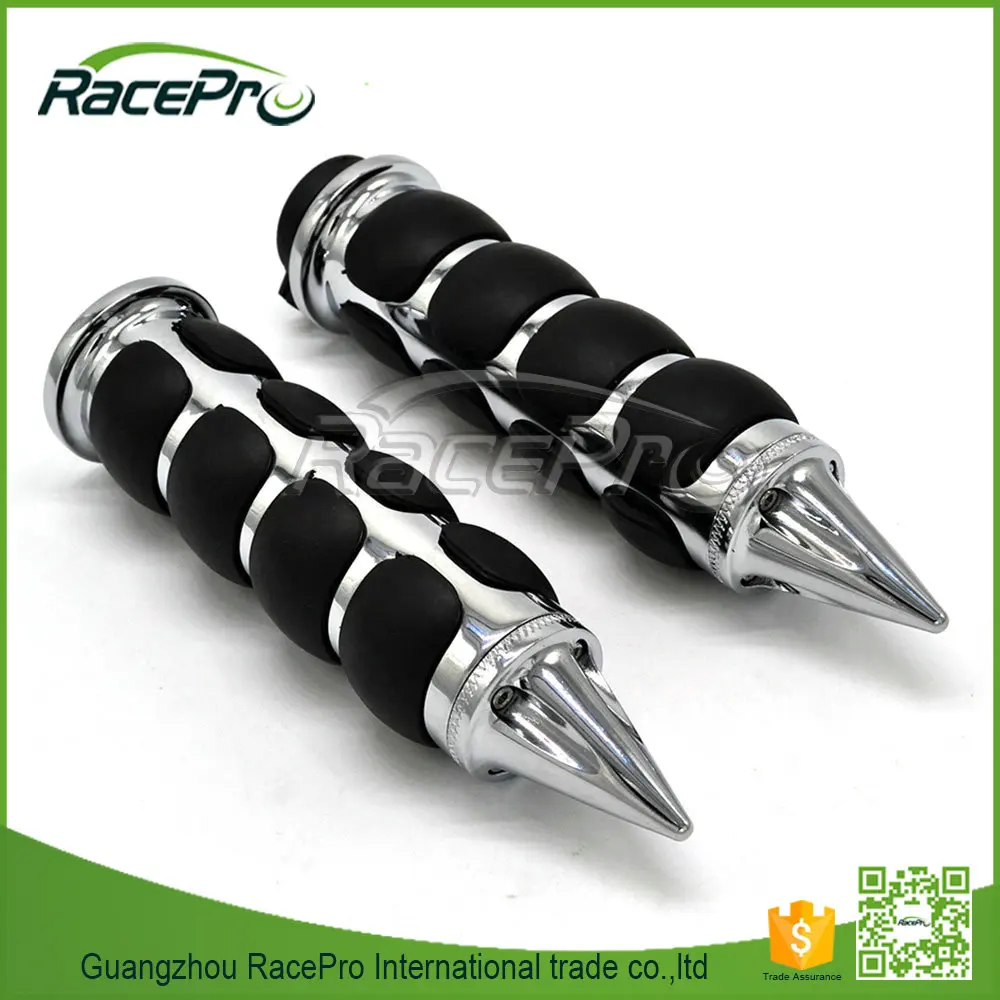 RACEPRO 1 inch Aftermarket Aluminum Motorcycle Throttle Grips with Dual Cable for Harley Davidson Choppers