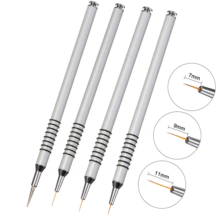 New OEM Wholesale Nylon Hair Aluminum Handle Nail Art Liner Brush