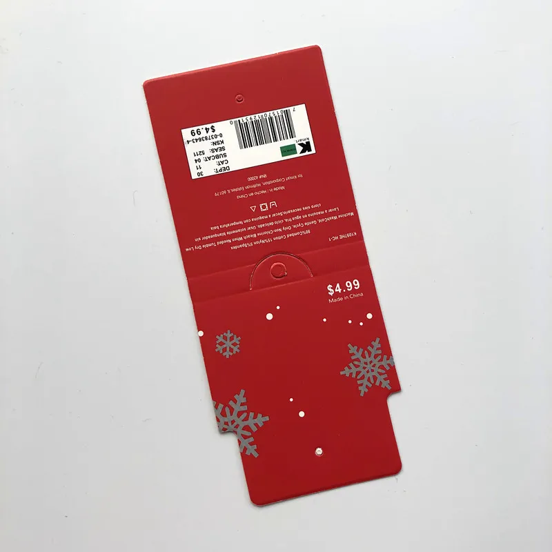 
Custom Logo Cardboard Folded Paper Hang Tag For Sock Packing Hanging 