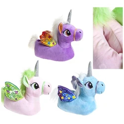 Горячая распродажа oem зимние теплые детские домашние плюшевые тапочки с единорогом