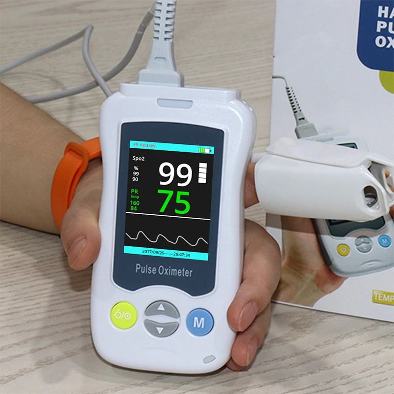 
2.4inch Handheld Pulse Oximeter blood oxygen Heart Rate Monitor Adult Kids Infant YK-820mini Oximetro 