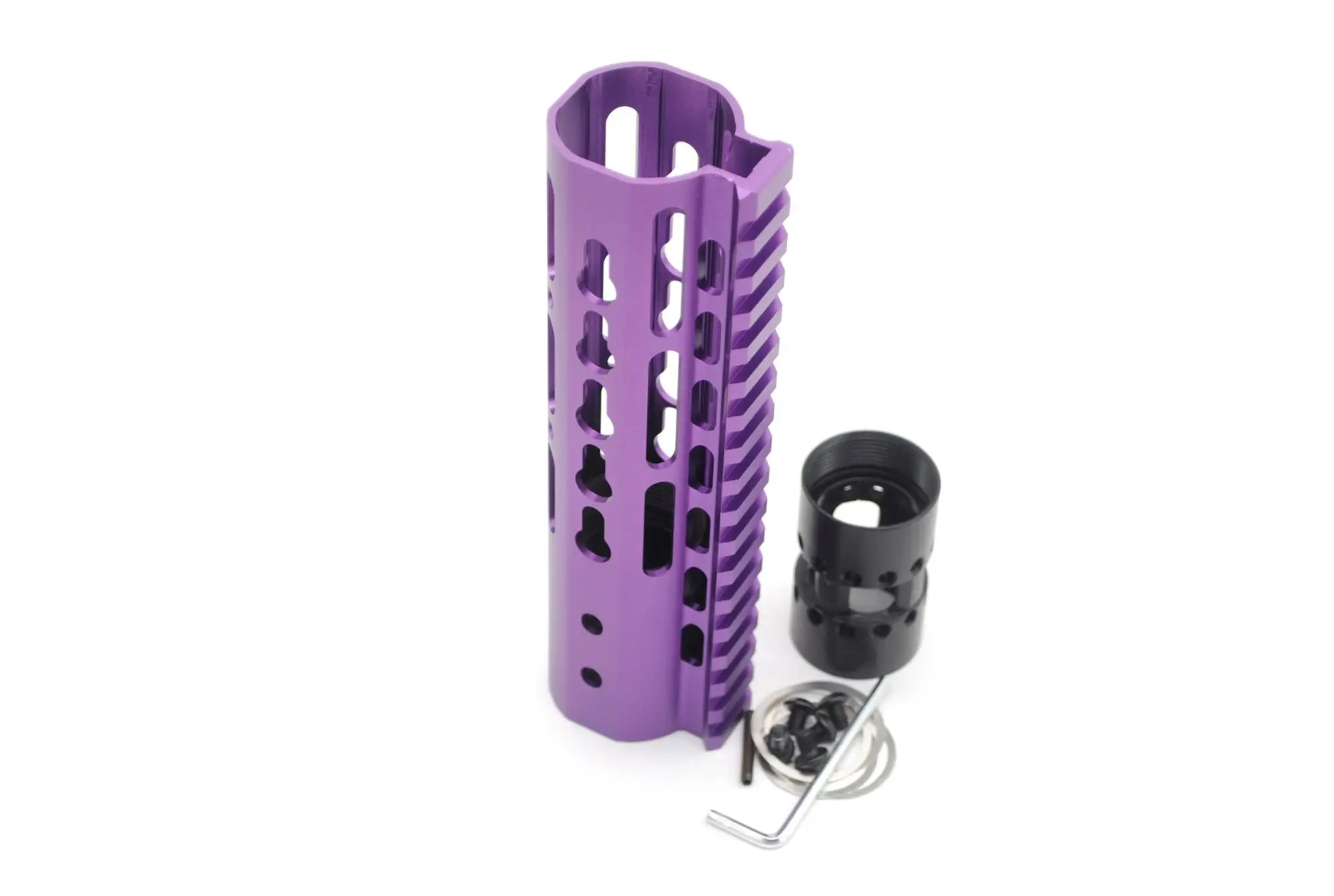 
Purple NSR 7 Inches Length Free Float AR15 KeyMod Handguard Rail Mounted with Steel Barrel Nut for AR-15 