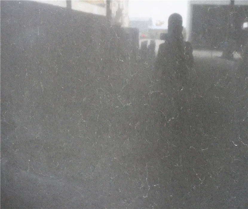 Engineering quartz countertops made of stone grey rock crystal slab