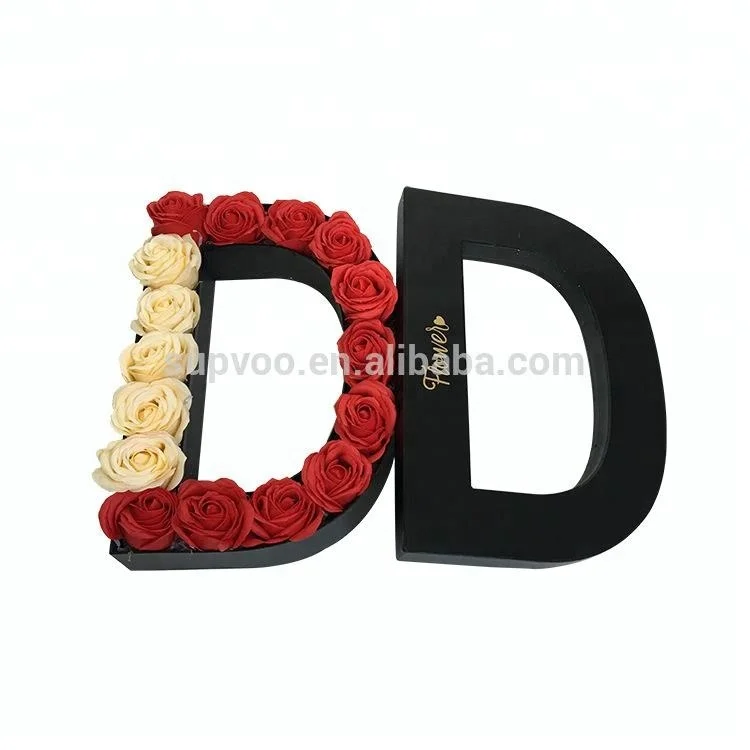 Letter A-Z shaped Customized design high quality paper gift packaging flower boxes