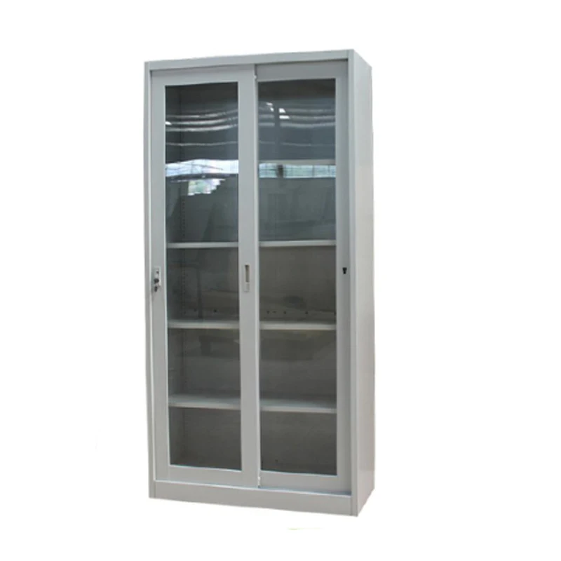 
steel lockable office cupboard book filing storage glass display cabinet for sale 