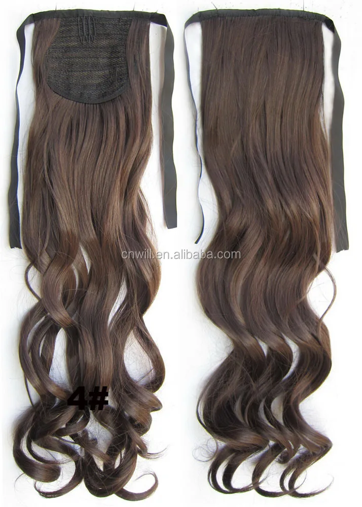 
55cm Women Hair Extensions Wavy Hair Ponytail Hairpiece Wave Lady Ponytails Peruca 