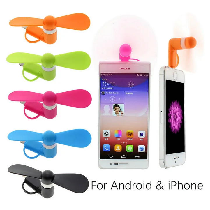 2 In 1 Travel Portable Cellphone Mini Fan Cooling Cooler For Micro Usb For Iphone 5 5s Se 6 6s Plus 7 8 P For Android Phones