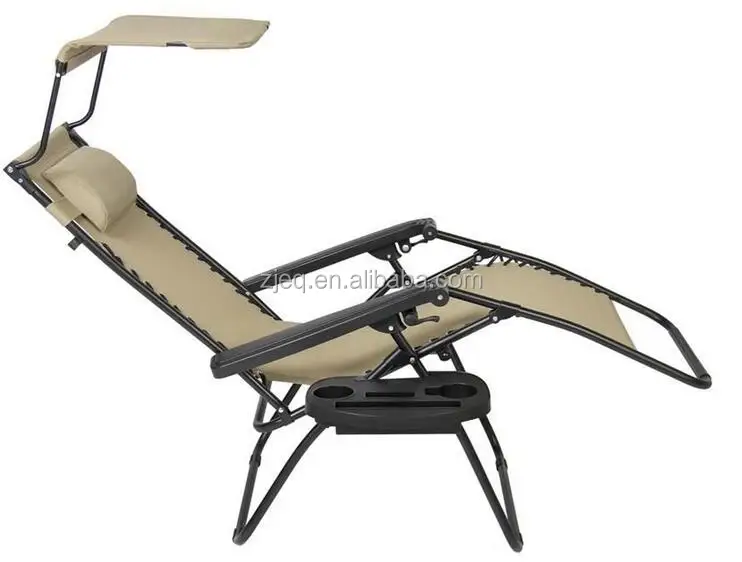 Set of 2 Outdoor Zero Gravity Chair Reclining Lounger with Sun Shade and Headrest