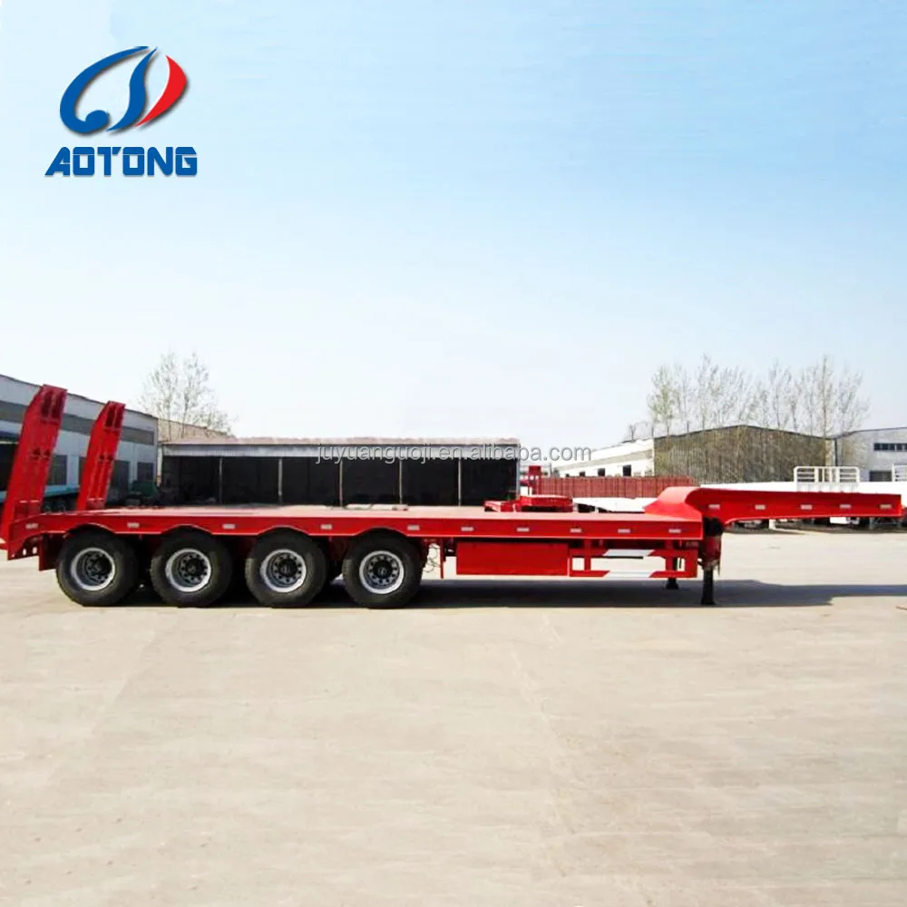 Heavy load multi axle 4 axle 60 tons draw bar hydraulic system kit parts low bed semi trailer lowboy low-bed-trailer for sale