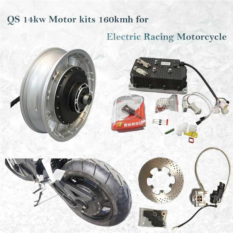QS 14000W 160KPH 96V 28kW Peak Hub Motor Electric Motorcycle Motor Kit for Racing Motorcycle
