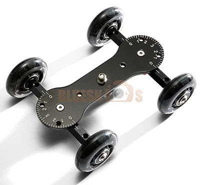 Scaled Camera Table Dolly Slider with Rotatable Rubber Wheels for DSLRs Video Camcorders