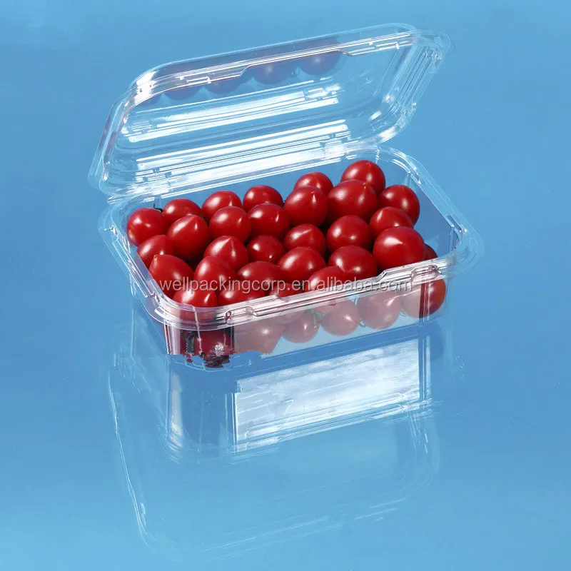 Rectangular Disposable Plastic Clamshell blister packaging for fruits