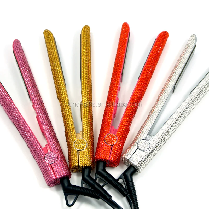 Набор инструментов для выпрямления волос утюжок с кристаллами и стразами