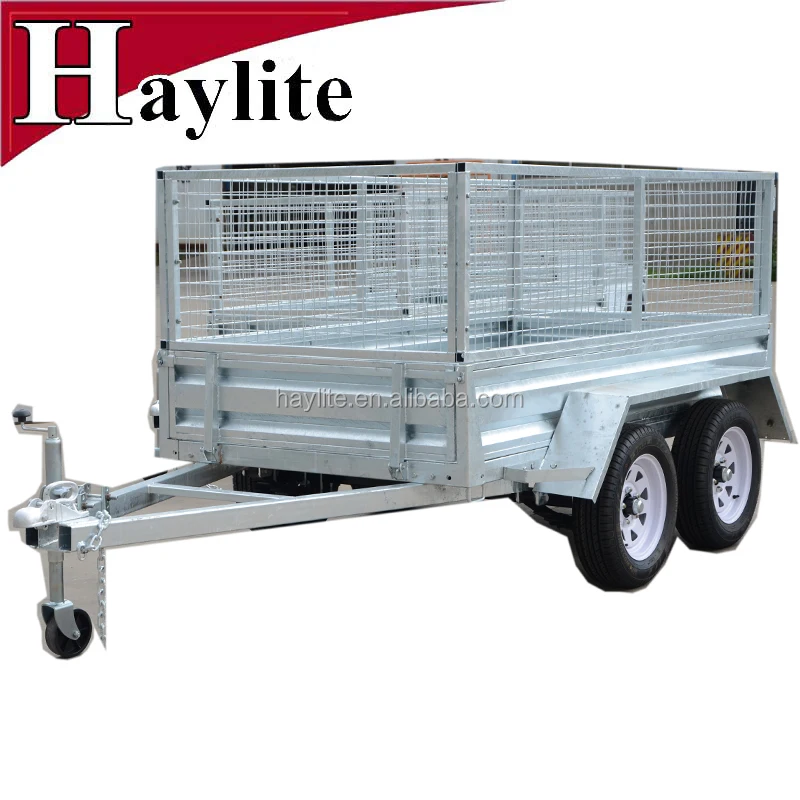 High Quality 6x4ft Hot Dip Galvanized Steel Trailer with Wire Mess Cage