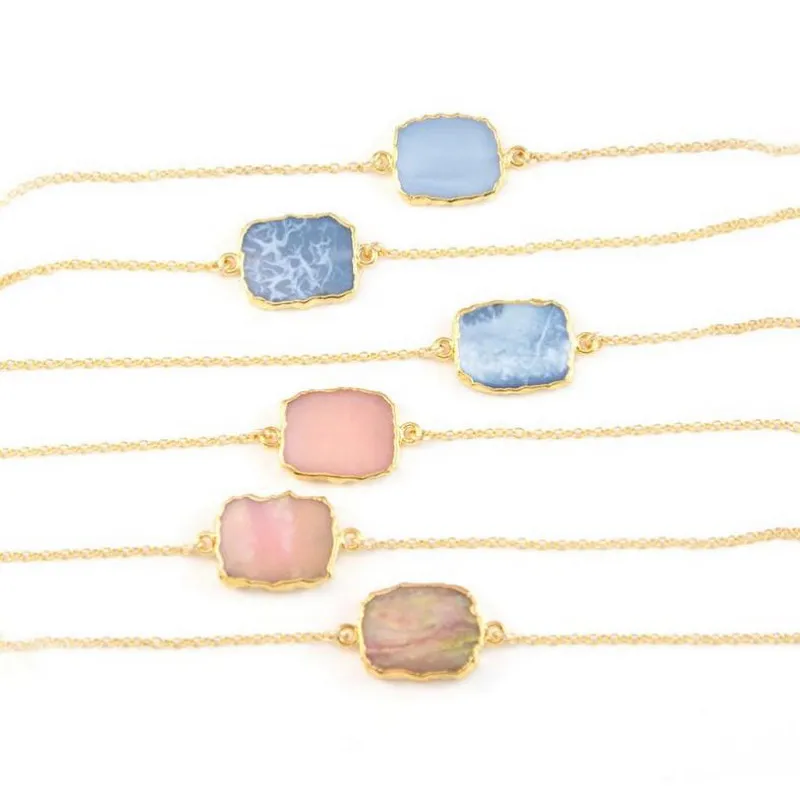 Green Emerald Stone May Birthstone Gift, Dainty Chain, Simple Green Stone Pendant