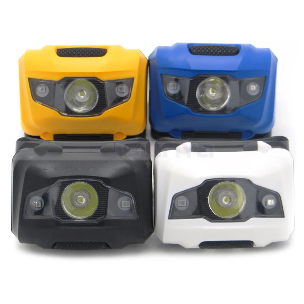Rechargeable T6  LED Headlamp Waterproof Miner Headlight with 2 Red Warning LED