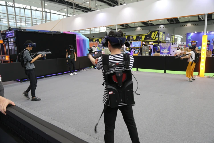 One Stop Solution Vr Experience Standing Space Gun Shooting 9D Vr Games Simulator For Vr Arena
