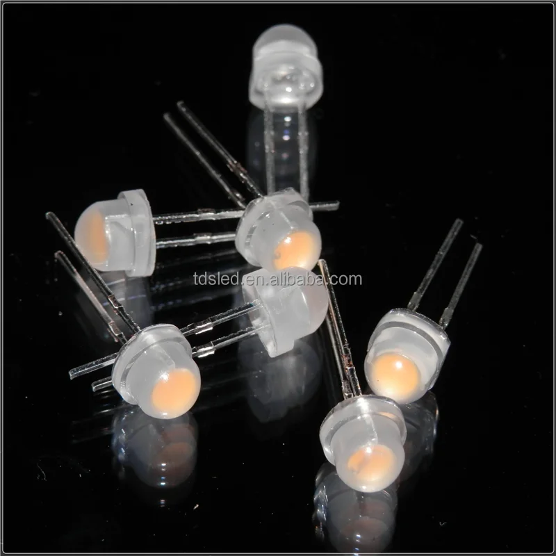 600nm - 605nm-610nm 5mm orange color strawhat led lamp 120 degree beam angle