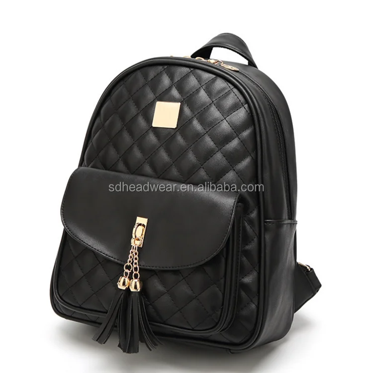 Women Leather Bags PU Leather Shoulder Bags Lady quilted leather backpack