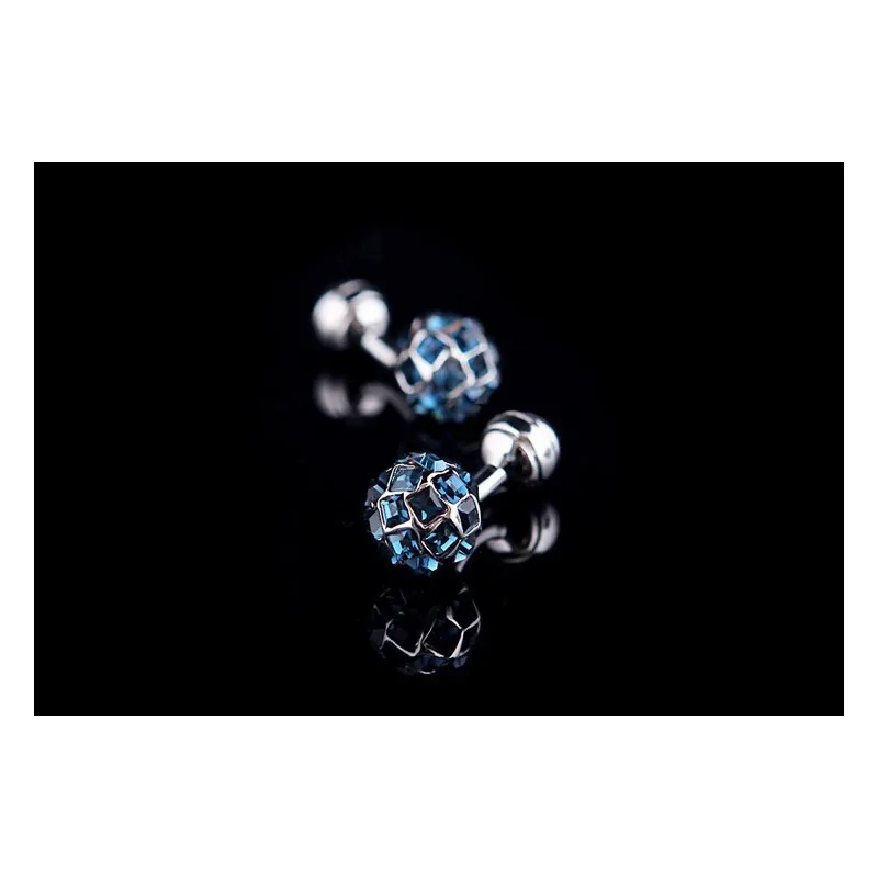 French pink/blue/white crystal copper plated ball shape mens/womens suit shirt custom/bulk cufflinks cufflink/cufflink boxes