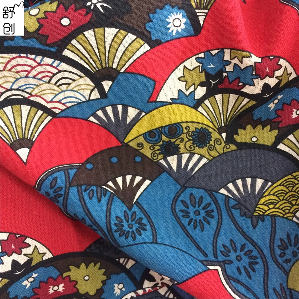 
Fan pattern japanese printed cotton fabric 