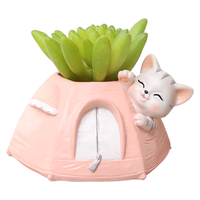 Roogo resin home decoration cute dog flowerpots