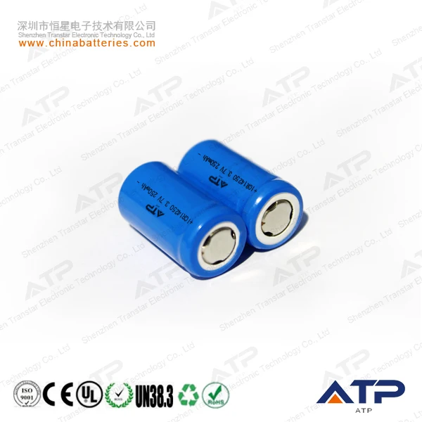 icr 14250 3.7v 200mah/250mah/20mah/300mah rechargeable battery for Gas Meter Heat Meter /emergency light