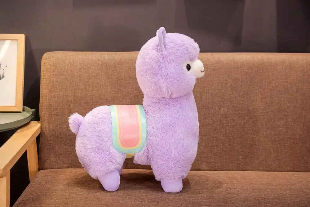 White Pink Purple Alpaca Plush Soft Toy Fluffy Plush Toy Llama Alpaca