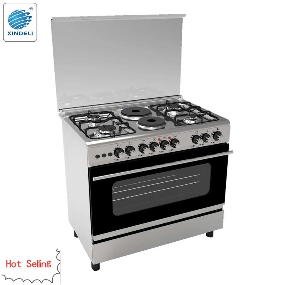 Оптовая продажа популярных 6 горелок (4 Газа + 2 электрических) Vinca96 отдельно стоящая печь с отверстием