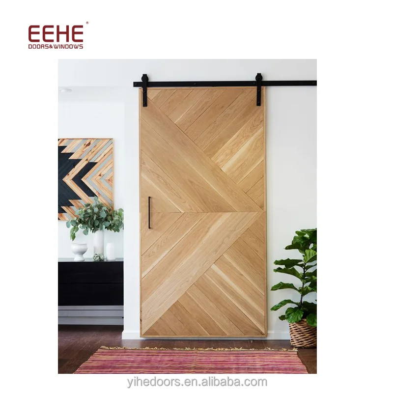 
Barn door hardware solid wooden door Malaysia in high quality 