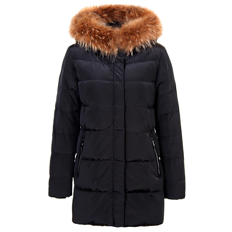 TANBOER 90% goose Down warm winter coats women down jackets with Fur Hood Parka Puffer Jackets