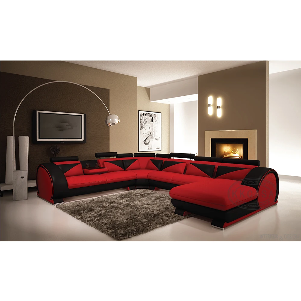 Home Furniture General Use and Living Room Sofa Specific Use modern new design corner leather sofa