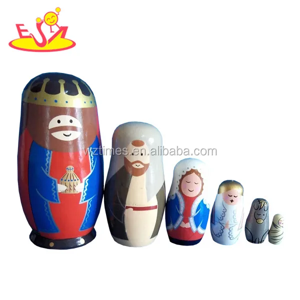 2023 Wooden Babushka Matryoshka Russian Doll for kids children W06D035