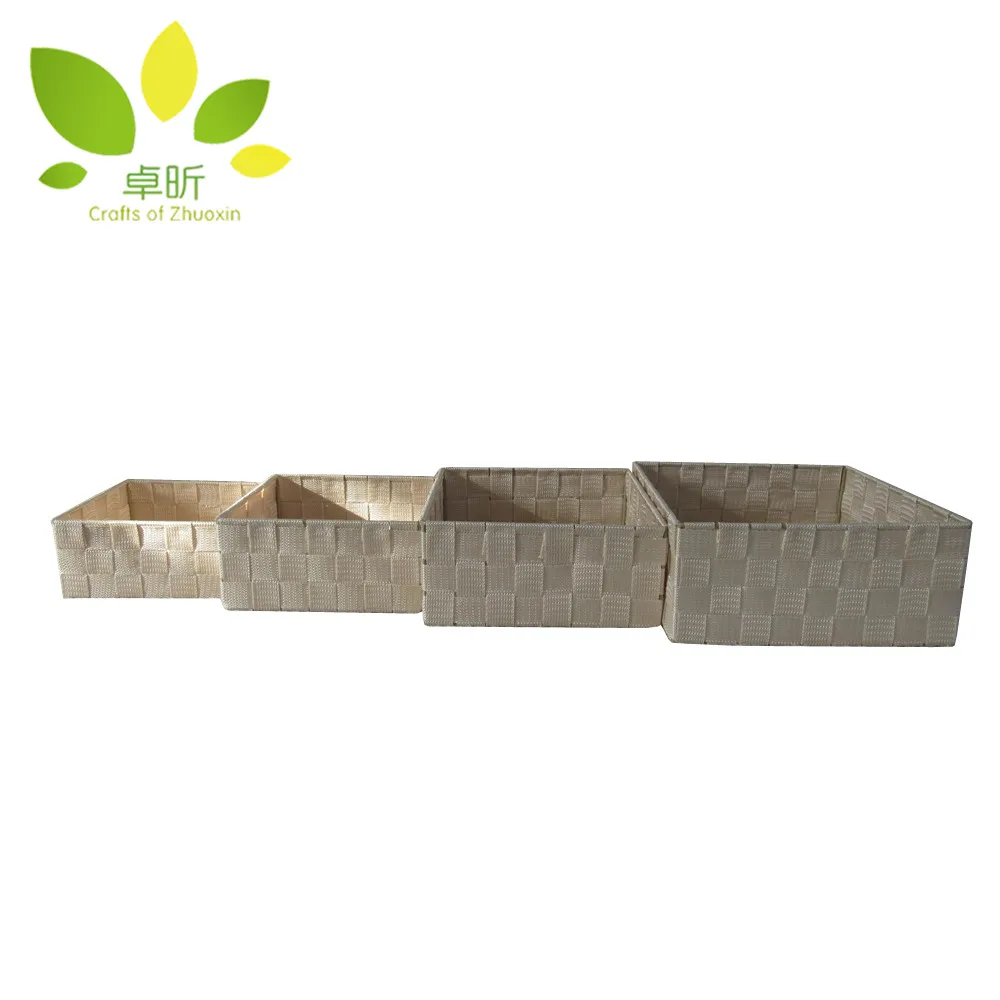 
wholesale pp braided basket with iron frame sundry storage directly factory supply 