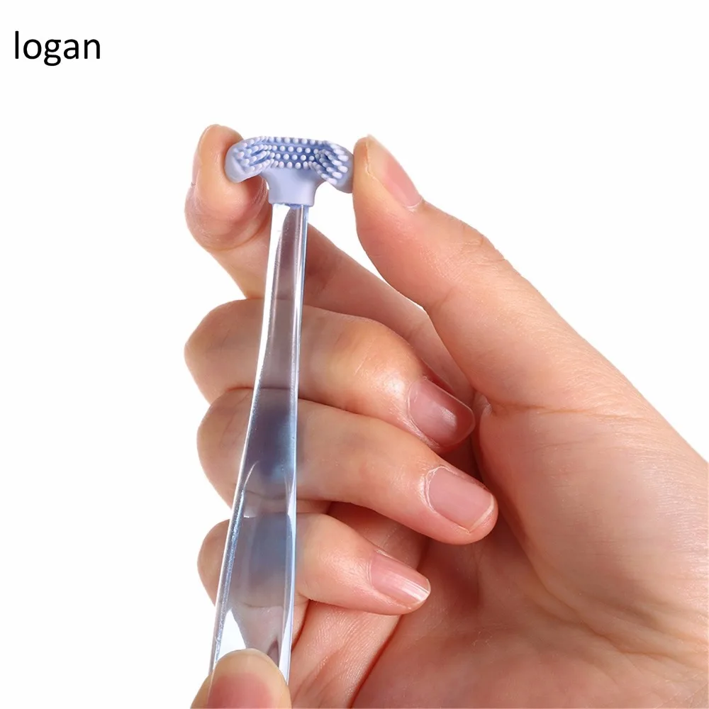 Hot sale soft-touch tongue scraper silicon tongue cleaner